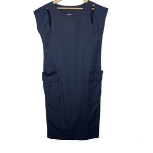 SABRINA Made in Denmark Lagenlook Linen Blend Midi Dress, Black, EU 36